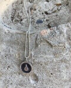 Small Silver Water Drop Charm with 18-inch silver chain
