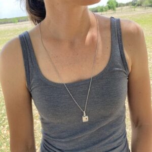 Solid Silver Jerry Can Charm with 18-inch silver chain